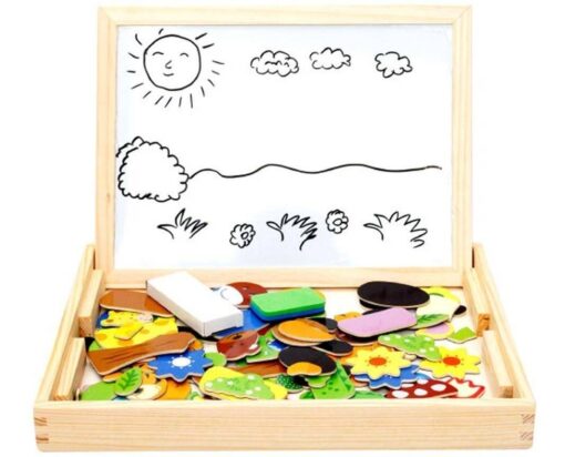 Carte Puzzle din lemn magnetica - Tematica Animale