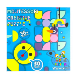 Joc educativ din lemn tip Tangram - Puzzle creativ