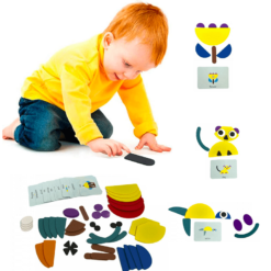 Joc educativ din lemn tip Tangram - Puzzle creativ