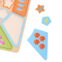 Puzzle incastru cu ceas, animale si forme geometrice