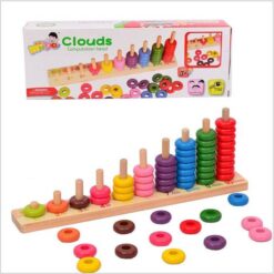 Joc educativ din lemn cu Abac vertical