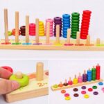 Joc educativ din lemn cu Abac vertical, 3 ani