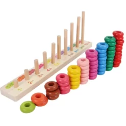 Joc educativ din lemn cu Abac vertical