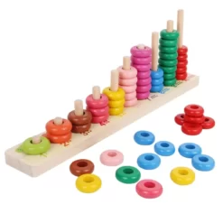 Joc educativ din lemn cu Abac vertical