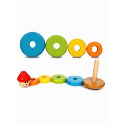 Turn Montessori de sortare si stivuire pentru bebelusi