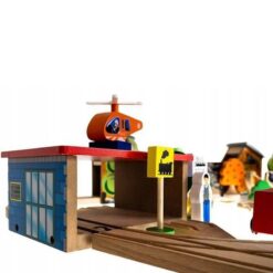 Circuit auto si feroviar din lemn cu 89 de piese