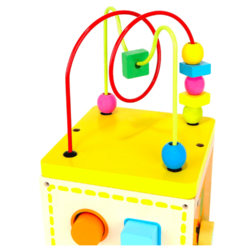 Cub Educativ Montessori din lemn cu 5 in 1 activitati