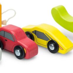 Joc din lemn - Parcare supraetajata cu masinute si elicopter