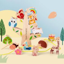 Joc educativ snuruit si echilibru - Copacul cu animalute