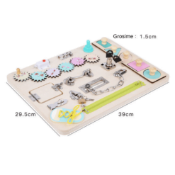 Placa senzoriala cu activitati Montessori - Busy Board