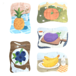 Set 5 puzzle-uri cu Fructe si Legume