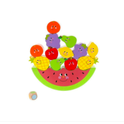 Joc de echilibru din lemn cu 13 fructe, multicolor