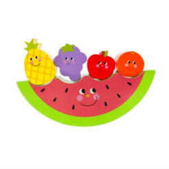 Joc de echilibru din lemn cu 13 fructe, multicolor