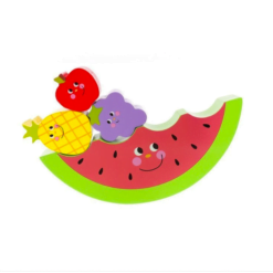 Joc de echilibru din lemn cu 13 fructe, multicolor