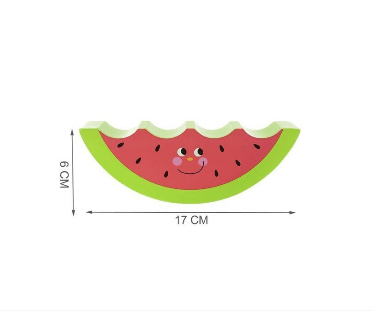 Joc de echilibru din lemn cu 13 fructe, multicolor