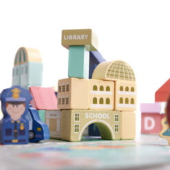 Set 100 de cuburi in galetusa cu sortator de forme geometrice