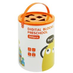 Set 200 de cuburi in galetusa cu sortator de forme, pentru prescolari