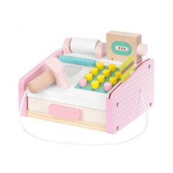 Casa de marcat din lemn pentru copii, cu 18 piese