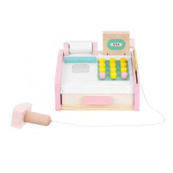 Casa de marcat din lemn pentru copii, cu 18 piese