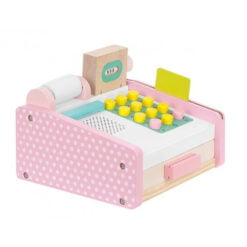 Casa de marcat din lemn pentru copii, cu 18 piese