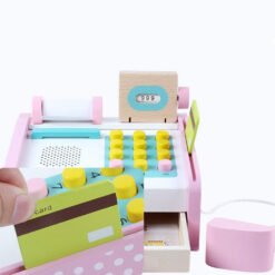 Casa de marcat din lemn pentru copii, cu 18 piese