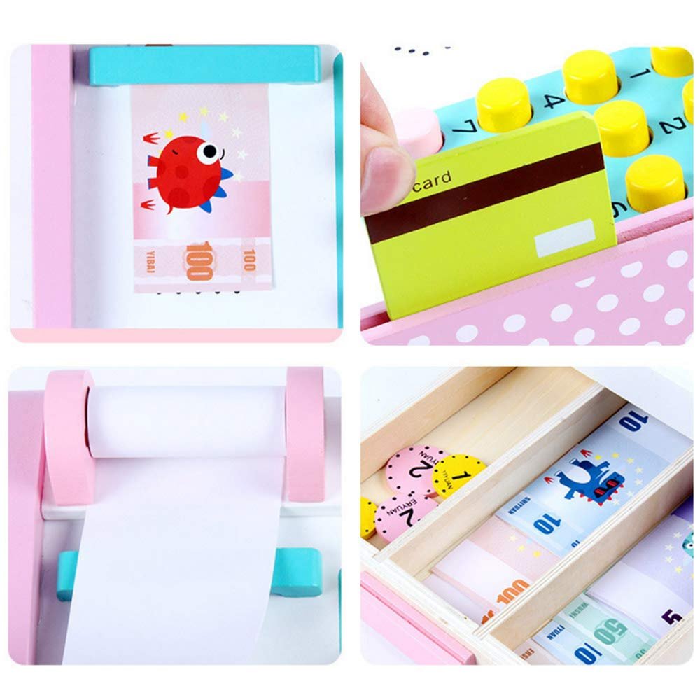 Casa de marcat din lemn pentru copii, cu 18 piese