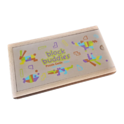 Puzzle educativ 3D tip Tetris cu 21 de piese din lemn