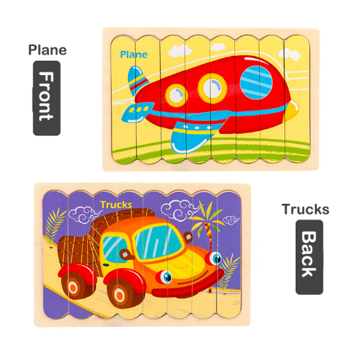 Puzzle cu betisoare din lemn - Avion