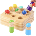 Joc Cilindrii Montessori - Set 9 papusi din lemn