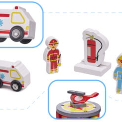 Joc din lemn - Parcare supraetajata cu echipaj de pompieri