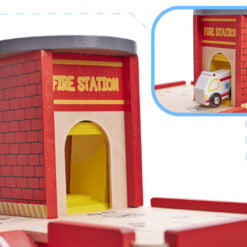 Joc din lemn - Parcare supraetajata cu echipaj de pompieri