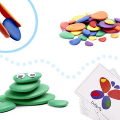 Joc educativ Montessori - Puzzle cu pietricele colorate