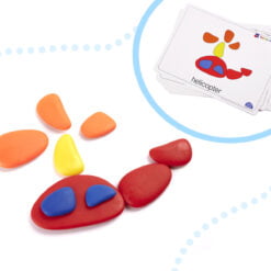 Joc educativ Montessori - Puzzle cu pietricele colorate