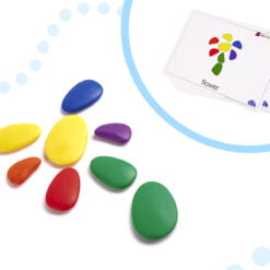 Joc educativ Montessori - Puzzle cu pietricele colorate