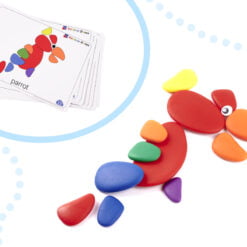 Joc educativ Montessori - Puzzle cu pietricele colorate