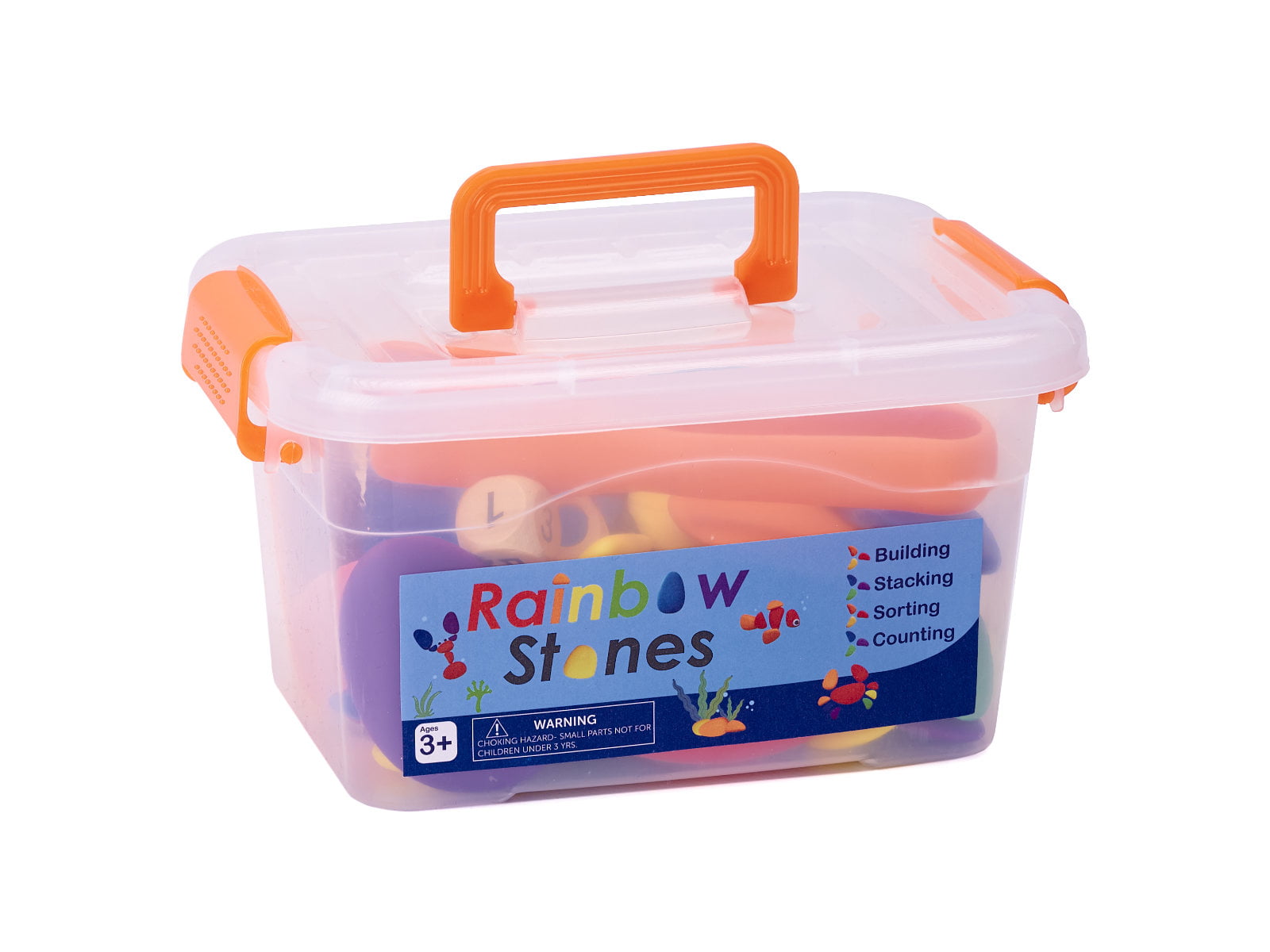 Joc educativ Montessori - Puzzle cu pietricele colorate