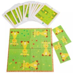 Puzzle Montessori cu Girafa - Joc de logica cu 10 piese