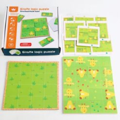 Puzzle Montessori cu Girafa - Joc de logica cu 10 piese
