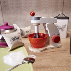 Set mixer din lemn cu accesorii pentru copii