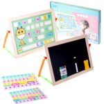 Tabla din lemn de scris si desenat cu panou educational