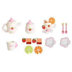 Jucarie Set de ceai cu 16 accesorii din lemn