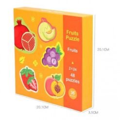 Puzzle din 2 piese pentru bebelusi - Fructe, 48 piese