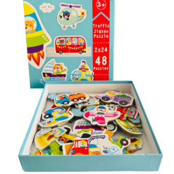 Puzzle din 2 piese pentru bebelusi - Mijloace de transport, 48 piese