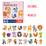 Set 24 puzzle din 2 piese - Animale domestice si salbatice
