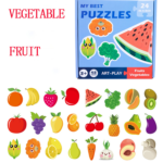 Set 24 puzzle din 2 piese - Fructe si legume, 3 ani