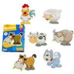 Set 6 puzzle-uri bebelusi din 2 sau 3 piese mari - Ferma, 18 luni
