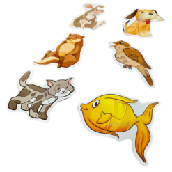 Set 6 puzzle-uri bebelusi din 2 sau 3 piese mari - Animale de companie