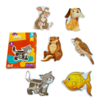 Set 6 puzzle-uri bebelusi din 2 sau 3 piese mari - Animale de companie, 18 luni