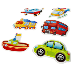 Set 6 puzzle-uri bebelusi din 2 sau 3 piese mari - Vehicule