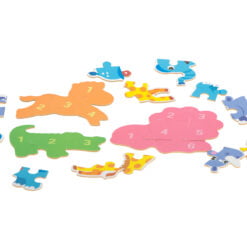 Set 6 puzzle-uri cu animale din Safari, in cutie metalica, 25 piese mari